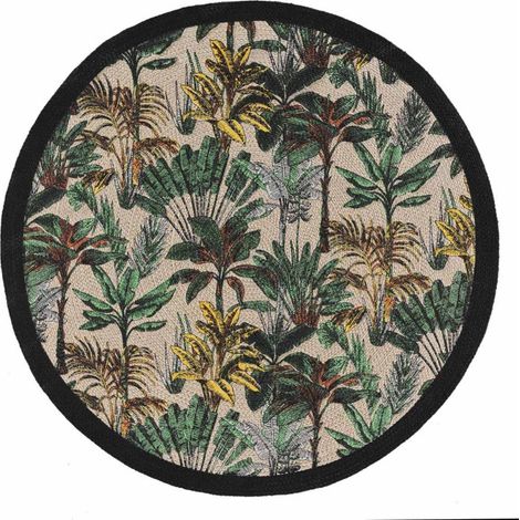 Tapis Déco à Pompons "Balinesia" 120cm Naturel (1/5)