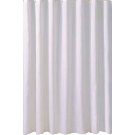 Rideau de douche blanc, imperméable, en tissu antibactérien, lavable en machine, avec plusieurs crochets, décoration de salle de bain, 240 x 200 cm