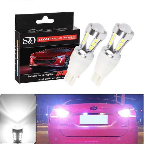Lot de 2 ampoules LED 1000 lm W16W T15 compatibles Canbus et OBC, sans erreur, pour feux de recul LED 921/912 W16W, blanc xénon, référence D030 (1/5)