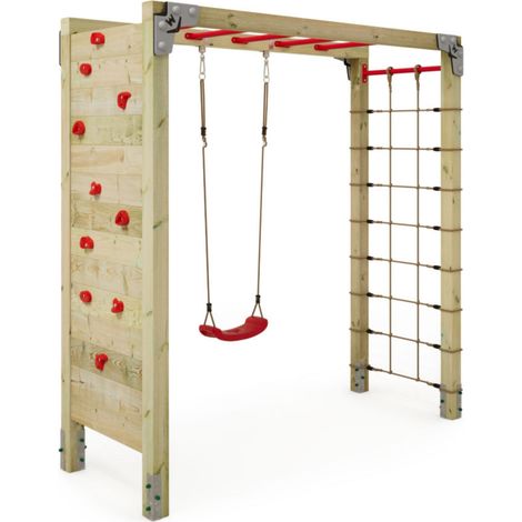 Klettergerüst Wickey FIT Gym 442 mit Hangelleiter und Schaukel in Rot