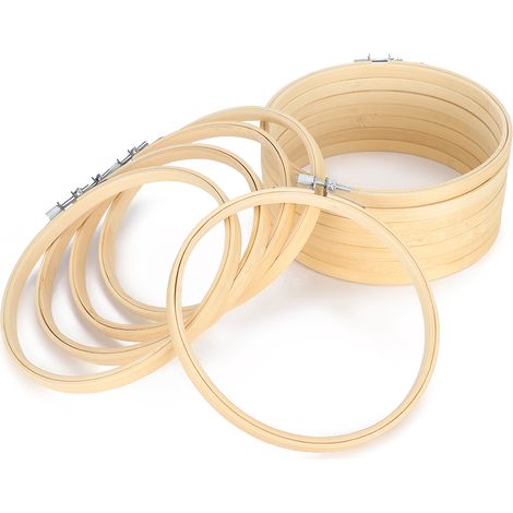 12 cercles à broder en bambou, cadre à point de croix ajustable, outils de couture à pince. (1/5)