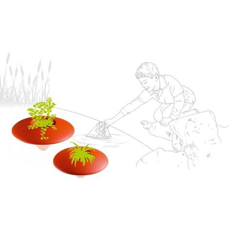 Ninfea Arancio Plust - Ø57 x H29 cm glassette porta bottiglie bere galleggiante per piscina hotel albergo casa originale Plust in polietilene