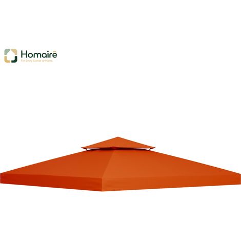 HOMAIRE Ersatzdach für Metallpavillon 3x3m Gartenpavillon Rostrot Polyester wetterfest und langlebig