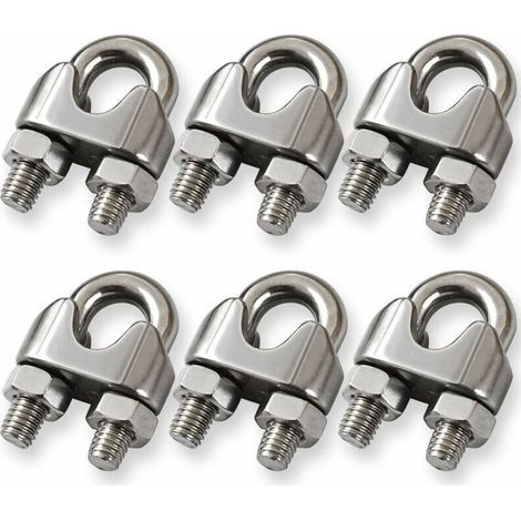 Lot de 6 serre-câbles M10 de 9,5 mm en acier inoxydable 304 (1/5)