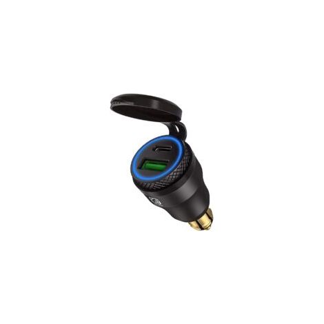 Adaptador USB para encendedor de cigarrillos - Para motocicletas BMW, DIN/Hella - Enchufe europeo USB C PD 3.0 y QC
