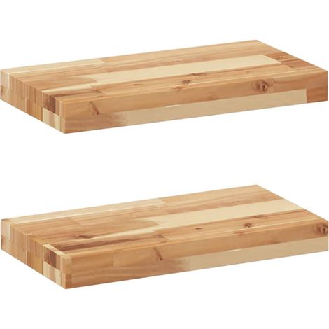 Maison Exclusive - Schweberegale 2 Stk. 60x20x4 cm Massivholz Aka