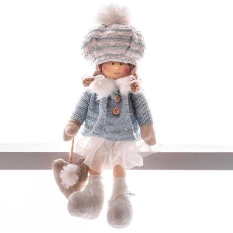 Dekoration MagicHome Weihnachten, Kinder, blau, sitzend, 22 cm (1/2)