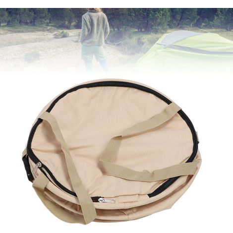 Cubo de basura plegable para camping con tapa, gran capacidad de 37,8 l/10 galones, tejido Oxford 600D, portátil y reutilizable, multifuncional para uso en exteriores. (1/5)