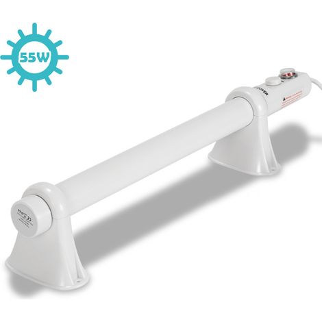 Randaco Calefactor eléctrico para invernadero 55 W, calefactor tubular blanco, 500 mm, para aprox. 3 m² (1/5)