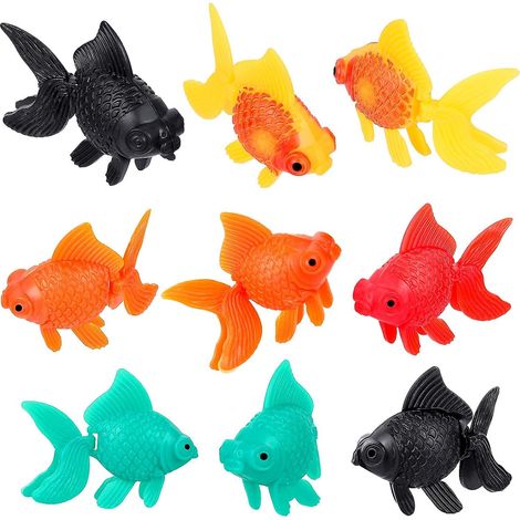 Lot de 20 poissons artificiels pour aquarium, poissons en plastique réalistes flottants et mobiles, carpes colorées décoratives, ornements simulés pour réservoir (1/5)