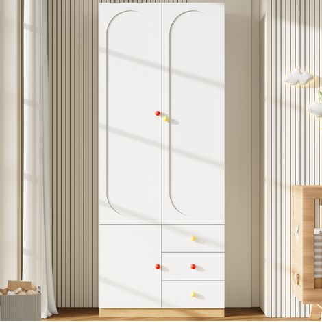 armadio contenitore 80x45x200 con 3 cassetti bianco OKMYHOME (1/5)