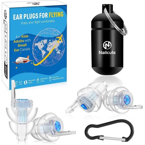 Ohrstöpsel für Flugreisen 2 Paar, Druckausgleich, Lärmreduzierung 25 dB, für kleine Ohren (1/5)