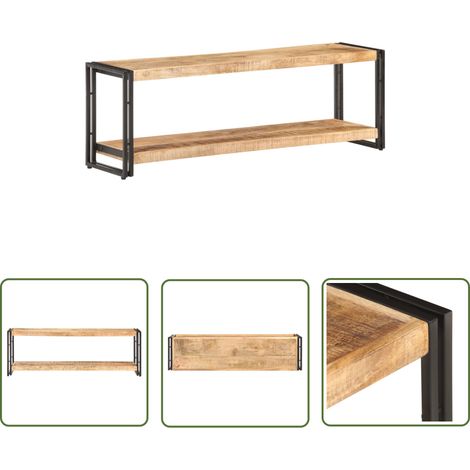 Furniture Limited - Meuble TV 120x30x40 cm Bois de manguier brut (1/5)