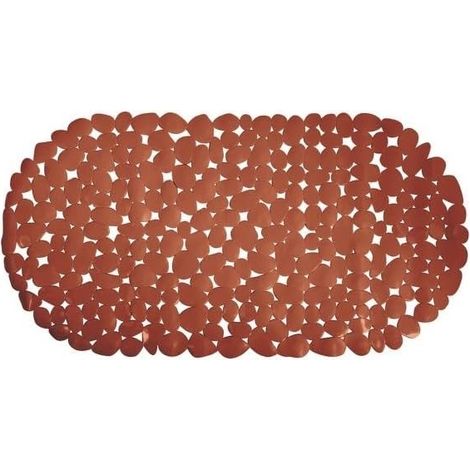 Tapis Fond de Baignoire PVC Galets - 100% PVC sans Phtalates - 68 x 35 cm - Terracotta - Surface Antidérapante pour Sécurité et Confort - Facile d'entretien (1/5)