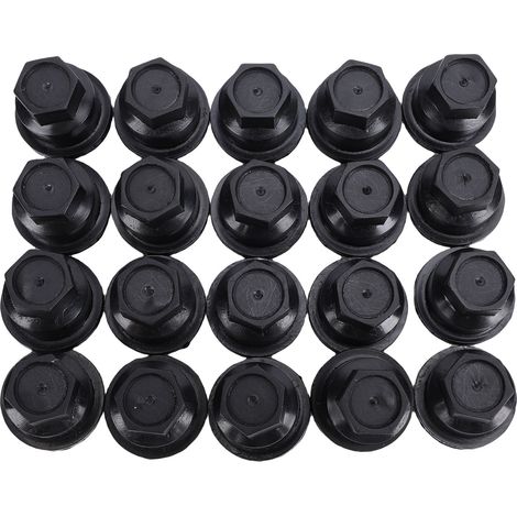 Set di 20 copridadi ruota da 24 mm, neri, codice 15661036, ricambio per Chevy S10 Blazer.