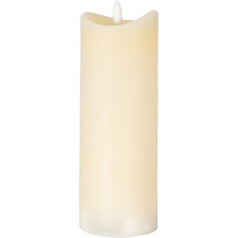 Luxe Collection Natural Glow 2.75x8 Melted LED Candle - Plastic - L7 x W7 x H20 cm - Cream