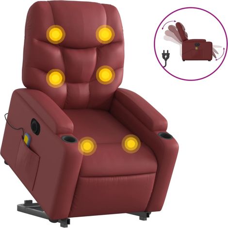 Maison Exclusive - Massagesessel mit Aufstehhilfe Elektrisch Wein