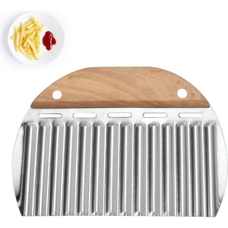 Coupe-frites ondulées, coupe-gaufres pour frites ondulées, coupe-légumes en acier inoxydable, lame ondulée