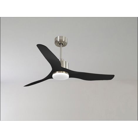 Modulo Latino III - Super destratificateur et ventilateur DC 166 chrome pales bois noir idéal 30 à 60 m² (1/5)