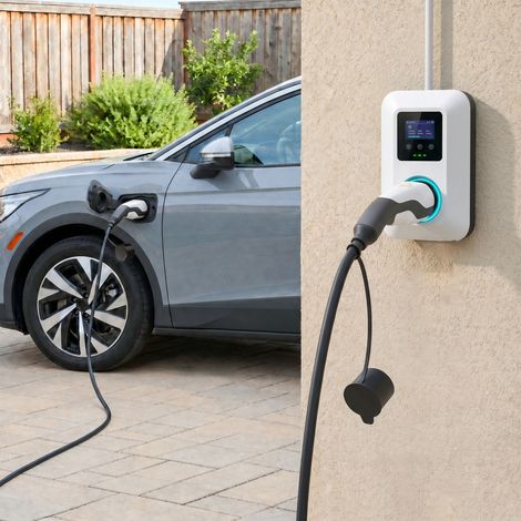 Câble de Recharge Voiture Électrique Type 2 22kw Triphasé Mode 3 Rallonge Cable Recharge Rapide 5m Assuré par PICC Noir (1/5)