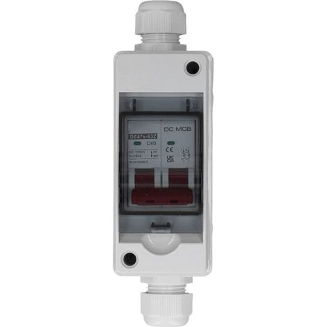 2P DC Disjoncteur 40A 1000V 6KA Capacité de Rupture DC Isolateur Interrupteur IP65 Étanche pour Système Solaire PV (1/5)