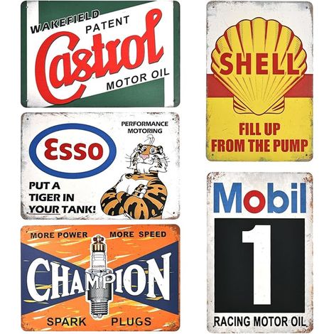 Retro Garage Metal Sign Motorcycle Garage Gas Wall Sign Engine Oil Metal Vintage Style Workshop Decor Metal Sign (1/3)