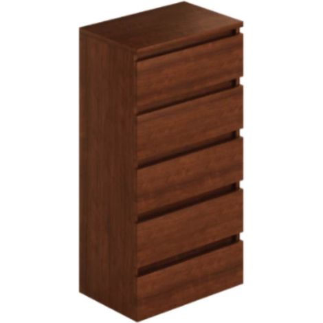 Cassettiera 5 cassetti 47x40x127h MONTATA colore noce antico (1/2)