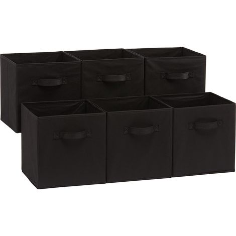 Ensemble de 6 cubes de rangement pliables en tissu avec poignées, 10,5 po x 1 po (1/5)