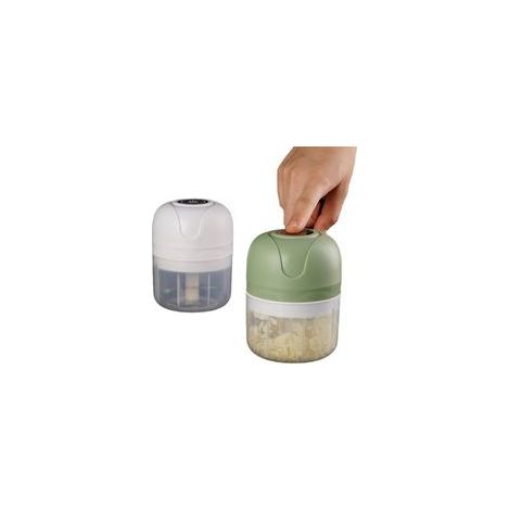 Mini prensa de ajos eléctrica inalámbrica USB de 100/250 ml, picadora de verduras, chiles y carne, utensilio de cocina, 1 pieza (250 ml, blanco) - Crezuo