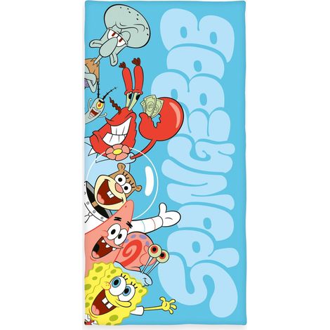 Herding, Asciugamano SpongeBob SquarePants, 75 x 150 cm, Piccolo e Morbido Asciugamano per Bambini, Per il Bagno e la Spiaggia, 100% Cotone (1/5)