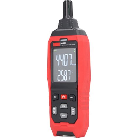 Digitales Hygrometer mit LCD-Anzeige zur Messung von Lufttaupunkt und Feuchtkugeltemperatur (1/5)