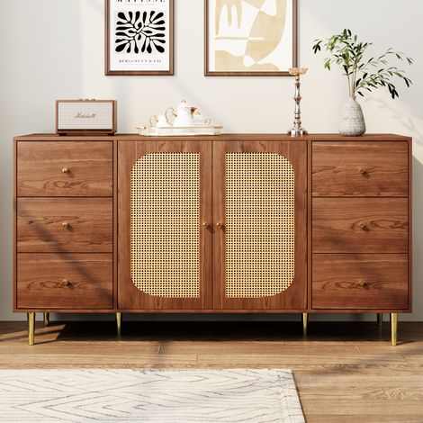Aparador con 6 cajones y 2 puertas 160 cm OKMYHOME (1/5)