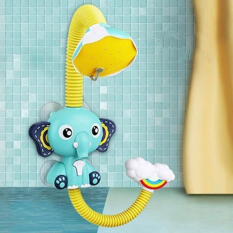 Jouet de bain électrique Éléphant Bébé Douche - Bleu - ABS - 360° - Arroseur de lotus - Jouet de piscine - Mixte (1/4)
