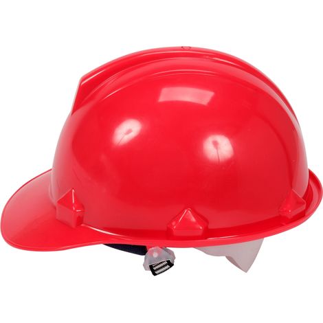 casque de protection rouge en PEHD