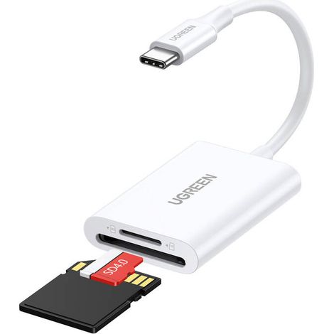Lecteur de cartes USB-C 2-en-1 Ugreen CM265 (blanc) (1/5)