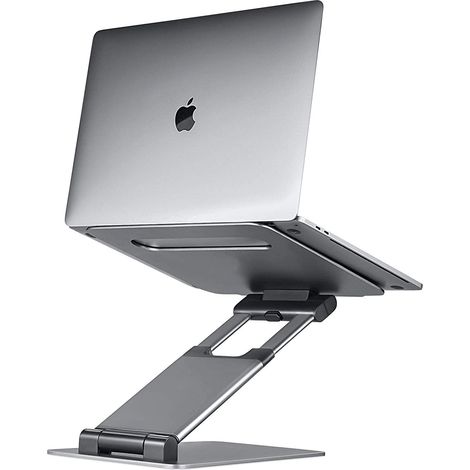 Support Laptop Réglable - Hauteur Max 50 cm - Bras Extensible 33 cm - Support Téléphone Intégré - Pour Ordinateur Portable 10 à 17 Pouces - 1 Pièce (1/4)