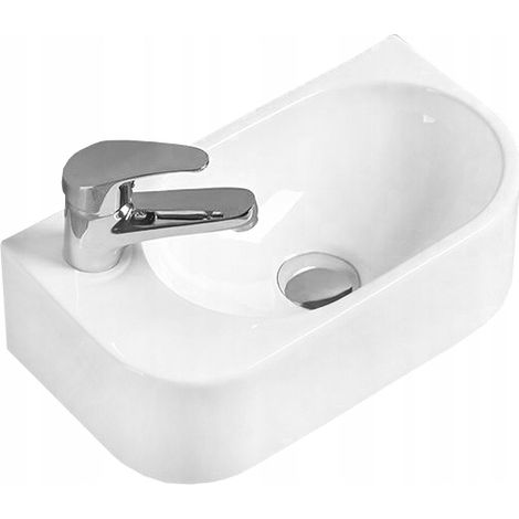 Lavabo suspendido cerámico 40x21,5x12 cm, Blanco