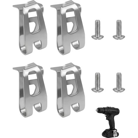 Clip de Ceinture pour Outils Électriques avec Vis,4PCS Crochet Métal Lourd pour Porte-Outils et Ceinture de Travail,Accessoire Universel de Fixation pour Perceuse Visseuse et Support d'Outils (1/5)