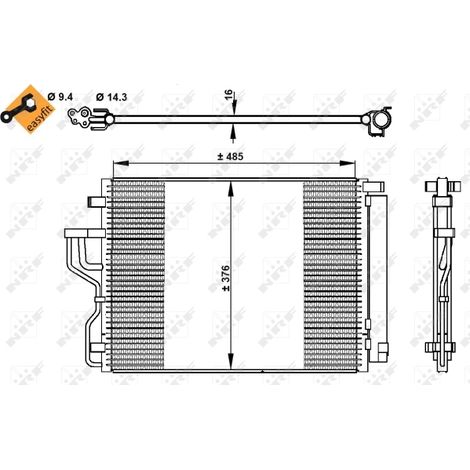 Condenseur, climatisation NRF 350334 HYUNDAI 976062S000 976062S001