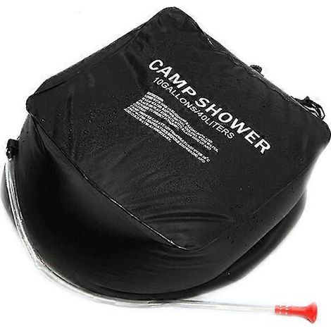 Bouteille d'eau chaude solaire de 40 L pour douche et bain en extérieur, avec ceinture, couvercle de rangement élargi et épais, idéale pour la randonnée et les voyages. (1/3)