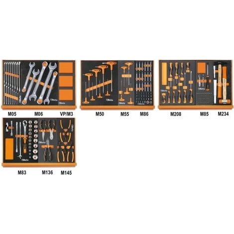 Beta 5904VG/2M Assortimento utensili per autoriparazione in termoformati 170 Pz.