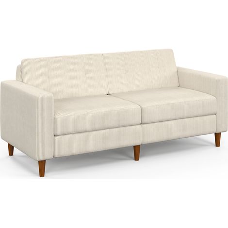 Gerades 3-Sitzer-Sofa CALLIE aus Cord in beige