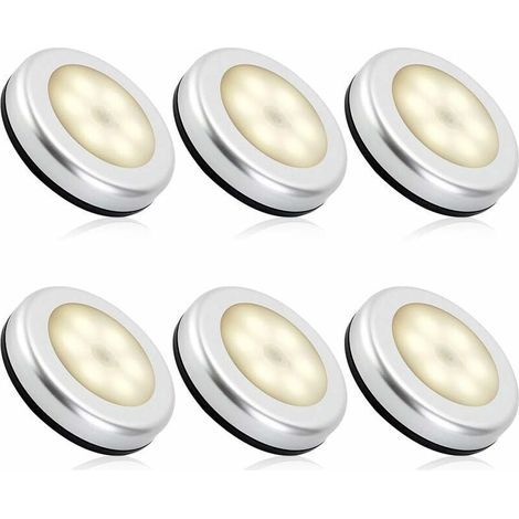 Veilleuse detecteur de mouvement intérieur,lampe led detecteur de mouvement pile pour escaliers, Eclairage LED Placard Armoire Couloir chambre enfant Auto ON / OFF (6pcs,blanche chaude) (1/4)