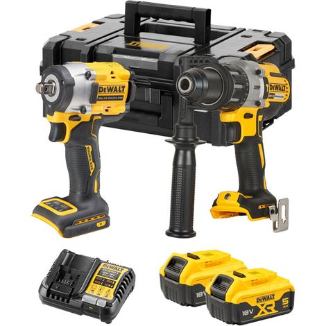 Kit DeWalt DCD996 + DCF921 con 2 baterías DCB184 y cargador XR (1/4)