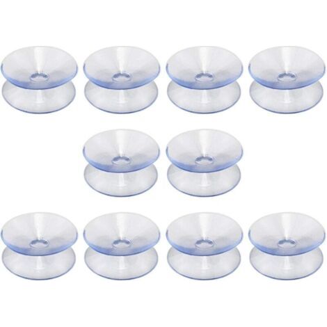 Lot de 10 ventouses double face en caoutchouc de silicone pour dessus de table - Ventouse transparente sans crochets - Compatible avec plateau en verre - Taille : 35 mm