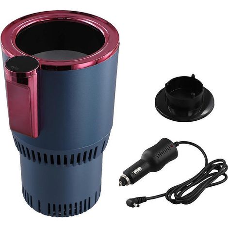 Porte-gobelet intelligent 2 en 1 pour voiture 12 V avec affichage numérique de la température et porte-boissons (bleu). (1/5)