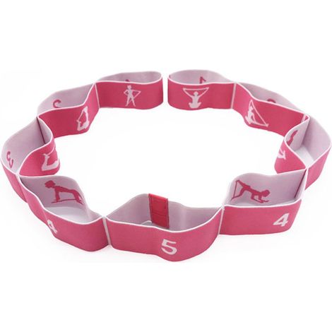 Sangle d'étirement pour le yoga avec 9 boucles, bande élastique épaisse pour le fitness et les étirements idéale pour les débutants et la pratique du yoga dansé. (1/5)