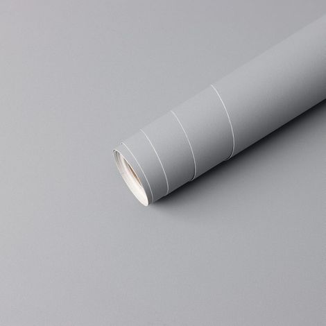Film autocollant pour meubles, couleur gris, 60 x 500 cm, mat, pour meubles, moderne, amovible, vinyle pour portes, armoires, tables, murs de cuisine, film décoratif (1/5)