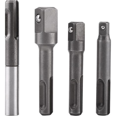 Adaptateur d'extension de douille hexagonale, embout de douille SDS Plus à 1/4"et embout de foret carré 1/4" 3/8"1/2" en acier inoxydable et en acier au chrome-vanadium (1/5)
