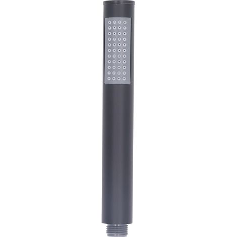 Soffione doccia a mano ad alta pressione con ugelli anti-intasamento, in acciaio inox, per bagno, nero. (1/5)